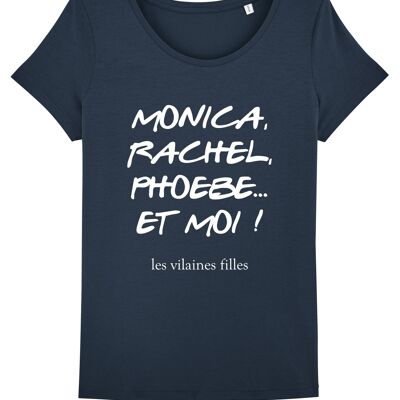 T-shirt girocollo Monica, Rachel, organic phoebe, cotone organico, blu navy