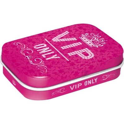 Mints box 6x9.5x2 cm. Achtung VIP Pink Only