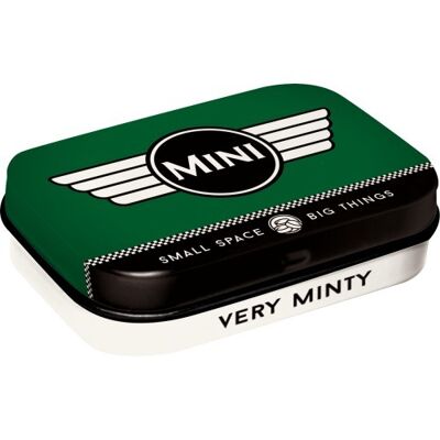 Boîte à la menthe 6x9,5x2 cm. Mini Mini - Logo Vert