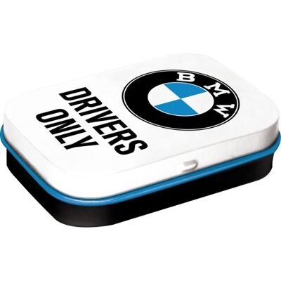 Mints box 6x9.5x2 cm. BMW - Drivers Only White