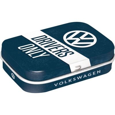 Pfefferminzdose 6x9,5x2 cm. Volkswagen Nur für VW-Fahrer