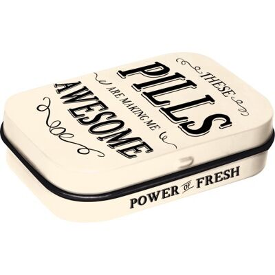 Mints box 6x9.5x2 cm. Word Up Awesome Pills