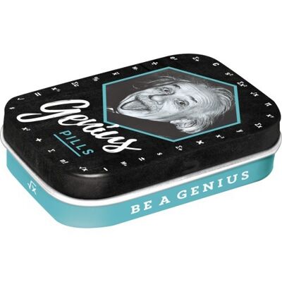 Mints box 6x9.5x2 cm. Celebrities Einstein - Genius Pills