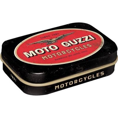 Pfefferminzdose 6x9,5x2 cm. Moto Guzzi - Logo-Motorräder