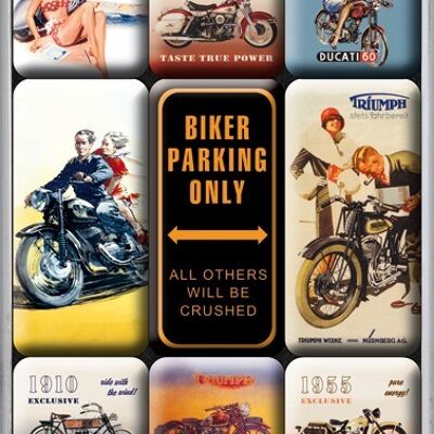 Juego de imanes (9 piezas) Biker Parking Only