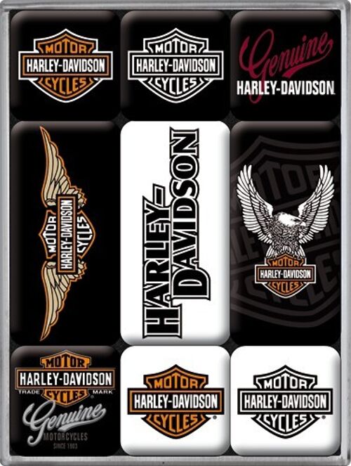Juego de imanes (9 piezas) Harley-Davidson Logos