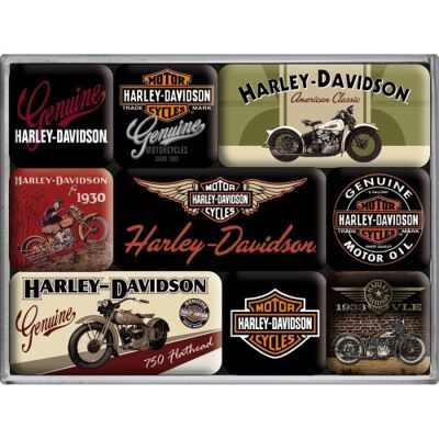 Jeu d'aimants (9 pièces) Harley-Davidson Bikes