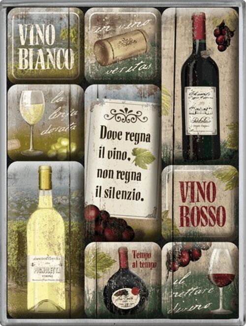 Juego de imanes (9 piezas) Vino Rosso & Bianco