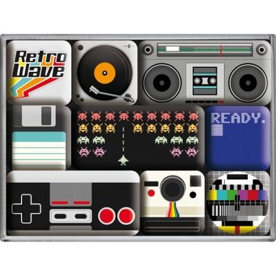 Magnet set (9 pieces) Achtung Retro Wave Media