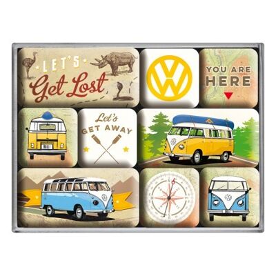 Magnet set (9 pieces) Volkswagen VW Bulli - Let's Get Lost