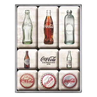 Magnet set (9 pieces) Coca-Cola - Bottle Timeline
