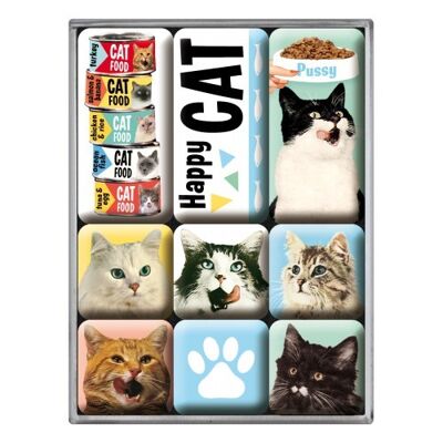 Magnet set (9 pieces) Animal Club Happy Cats