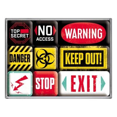 Magnet set (9 pieces) Achtung Warning