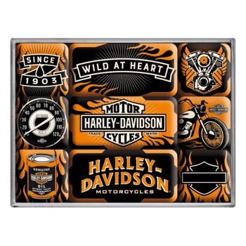 Ensemble d'aimants (9 pièces) Harley-Davidson Wild At Heart