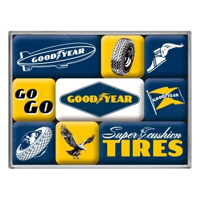 Set d'aimants (9 pièces) Goodyear - Logos