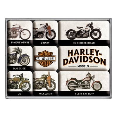 Magnetsatz (9 Stück) Harley-Davidson - Modellkarte