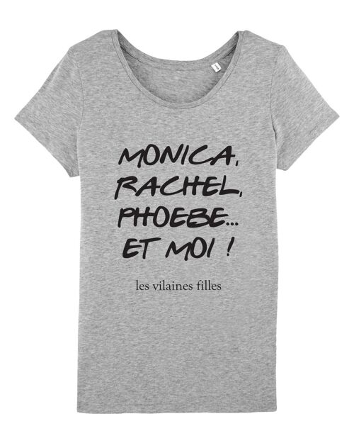 Tee-shirt col rond Monica, Rachel, phoebe bio, coton bio, gris chiné