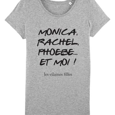 T-shirt girocollo Monica, Rachel, organic phoebe, organic cotton, heather grey