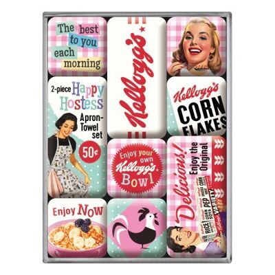 Set di magneti di Kellogg's Kellogg's (9 pezzi) - Happy Hostess Corn Flakes