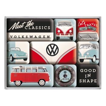 Jeu d'aimants (9 pièces) Volkswagen VW - Meet The Classics