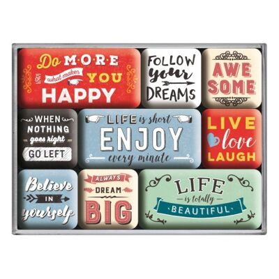 Magnet set (9 pieces) Word Up Enjoy Life