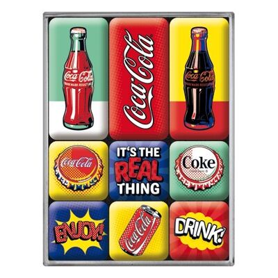 Set of magnets (9 pieces) Coca Cola - Pop Art