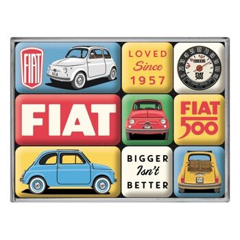 Jeu d'aimants (9 pièces) Fiat 500 - Aimé depuis 1957 1