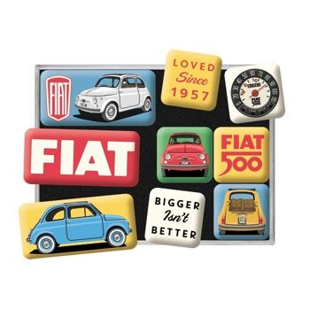 Jeu d'aimants (9 pièces) Fiat 500 - Aimé depuis 1957 2