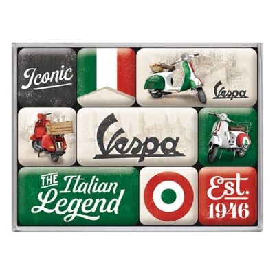 Set of magnets (9 pieces) Vespa - The Italian Legend