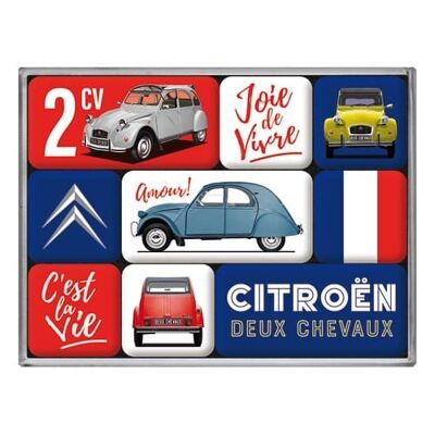 Jeu d'aimants (9 pièces) Citroen 2CV C'est la vie