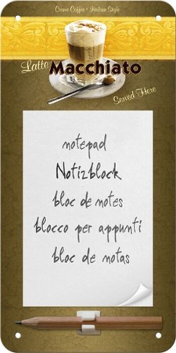 Bloc-notes magnétique Latte Macchiato