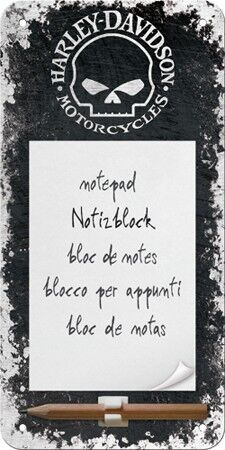 Blocco note magnetico con teschio Harley-Davidson