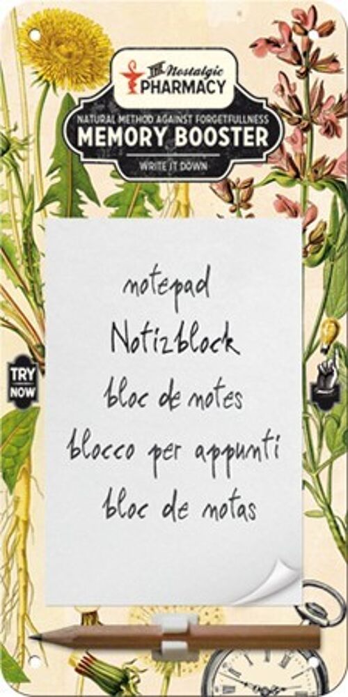 Bloc de notas magnético Nostalgic Pharmacy Memory Booster