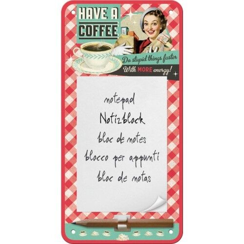 Avere un blocco note magnetico caffè