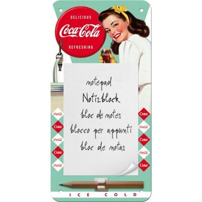 Coca-Cola Magnetischer Notizblock – Diner Lady