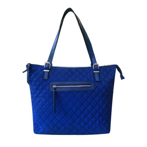 Maria Nylon Quilted Shopper Bag Navy - Blue