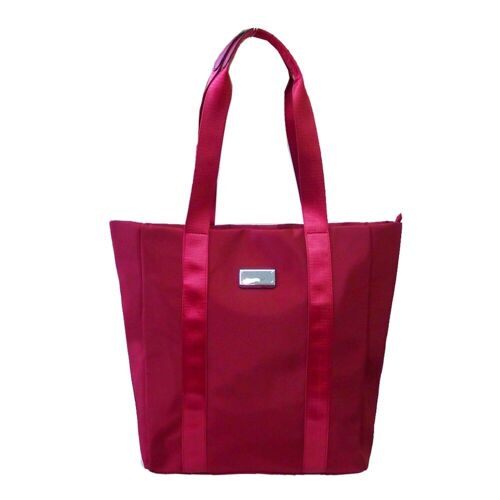 Ruby Nylon Shopper Style Bag - Burgundy