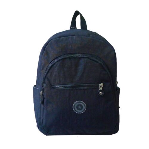 Madelyn Nylon Multi Zip Backpack Black
