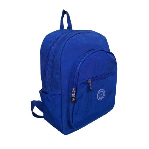 Madelyn Nylon Multi Zip Backpack Navy Blue