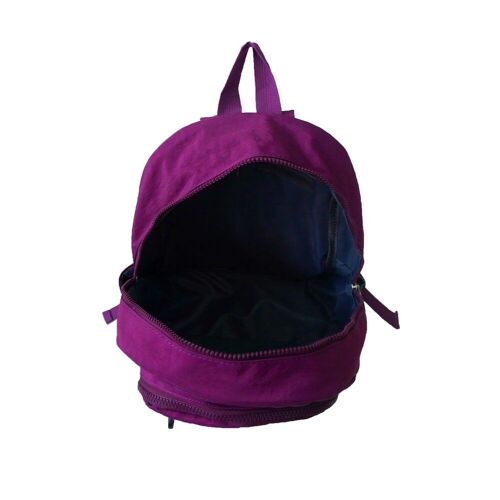 Madelyn Nylon Multi Zip Backpack Purple