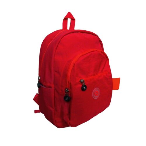 Madelyn Nylon Multi Zip Backpack Red