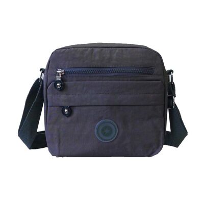 Bolso De Hombro Multibolsillos De Nylon Autumn - Negro Gris