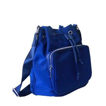 Sac seau à cordon en nylon Brianna - Bleu 8