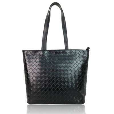 Fleur Geometric Tote Bag - Black Black