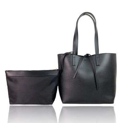 Clara two in one shoulder bag with interior bag - Black
 Black