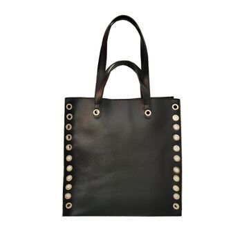 Sac Shopper Sophia Métal Détail Boucles Noir 4