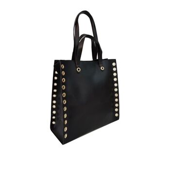 Sac Shopper Sophia Métal Détail Boucles Noir 5