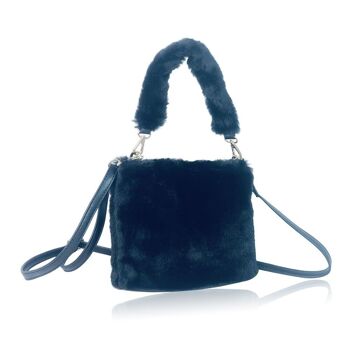 Sac à la mode en fausse fourrure Flo-Noir Noir 2