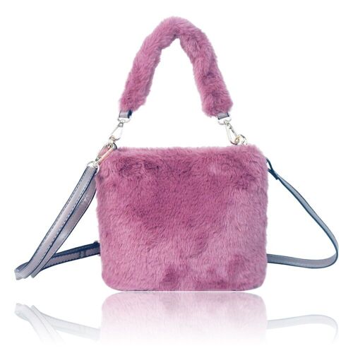Flo Faux Fur Fashion Bag-Black Pink