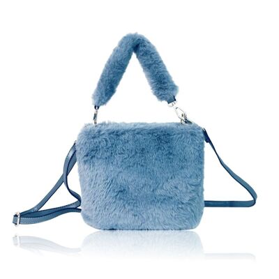 Flo Faux Fur Fashion Bag-Black Grey